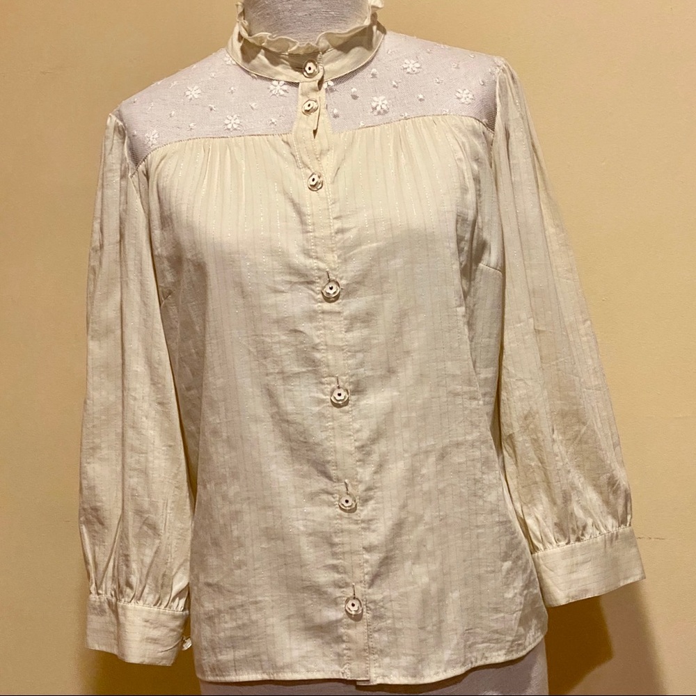 SEE BY CHLOE *NWOT* Cream Pinstriped Blouse